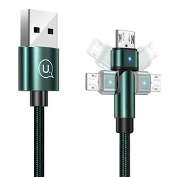 Καλώδιο Micro USB Usams σε USB SJ478, περιστρεφόμενο, 10W, 1m, πράσινο
