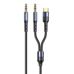 Καλώδιο Usams 3.5mm σε USB-C & 3.5mm US-SJ555, 1.2m, μαύρο