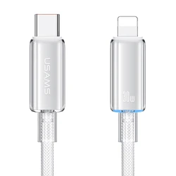 Καλώδιο Lightning Usams σε USB-C US-SJ659, 30W, 480Mbps, 1.2m, λευκό