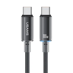 Καλώδιο USB-C Usams σε USB-C US-Sj660, 100W, 480Mbps, 1.2M, Μαύρο