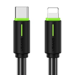 Καλώδιο Lightning Usams σε USB-C Us-Sj735, 30W, 480Mbps, 1M, Μαύρο
