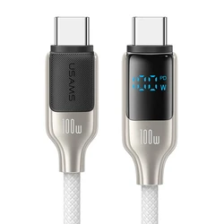 USAMS Καλώδιο USB C SJ742 100W 480Mbps 1.2m Λευκό