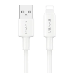 USAMS καλώδιο Lightning σε USB SJ762 2.4A 12W 480Mbps 1m λευκό