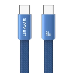 Usams καλώδιο USB-C SJ783, 60W, 480Mbps, flat, 1.2m, μπλε