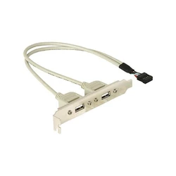 PCIe Slot Bracket Delock 2x USB A