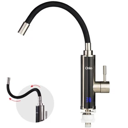 Ταχυθερμαντήρας Osio OHF-2035 βρύση inox ευλύγιστο και με οθόνη 3300 W