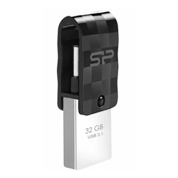 USB Flash 32GB Silicon Power Dual Drive C31, USB 3.1 & Type-C, μαύρο