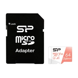 Κάρτα Μνήμης microSDXC 64GB Silicon Power Superior, C10 Uhs-I U3 A1 V30