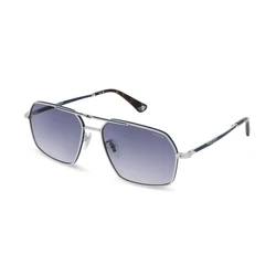 Police Men's Aviator Sunglasses SPLL86M 0F94 - Metal Frame, Grey Lenses, UV400, 58/16/145 mm