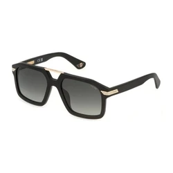 Police Men's Sunglasses SPLP28M-560703 Black Acetate Frame 56/19/150 mm Category 3 Grey Lenses