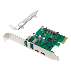 POWERTECH PCIe Expansion Card 2x USB and 2x USB C ST632 5Gbps NEC D720201