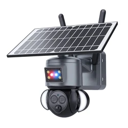 Κάμερα Παρακολούθησης Sectec smart ηλιακή ST-558-6M-12X-4G-EU, προβολείς, 3MP, 4G (No wifi, only sim), PTZ