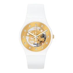 Γυναικείο Ρολόι Swatch Suoz148 (41mm) Καουτσούκ Λουράκι Λευκό