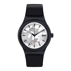 Ρολόι Unisex Swatch Sutb407 (42mm) Καουτσούκ Λουράκι Μαύρο