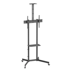 Βάση Τηλεόρασης Brateck Δαπέδου T1042T, 37-70", Έως 45Kg, με Ράφια & Ροδάκια