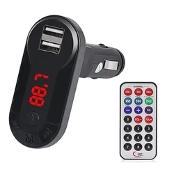 FM Transmitter T26 με LCD οθόνη, USB, SD, μαύρο