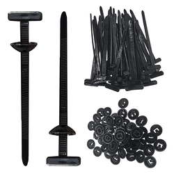 POWERTECH Cable Ties 5x90mm Black 50 pcs