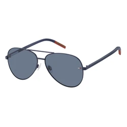 Tommy Hilfiger Unisex Sunglasses TJ-0008-S-FLL (Aviator, Navy Blue Frame, Blue Lens, 60/13/145 mm)