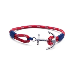 Βραχιόλι Unisex Tom Hope Tm0023 (21cm) Textile, από Ασήμι Red, Blue, Silver