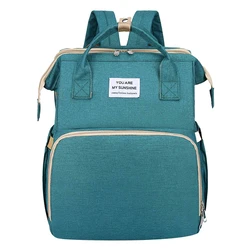 Τσάντα πλάτης 2 in 1 και παιδικό κρεβατάκι TMV-0050, αδιάβροχη, πράσινη