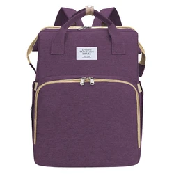 Τσάντα πλάτης 2 in 1 και παιδικό κρεβατάκι TMV-0051, αδιάβροχη, μωβ