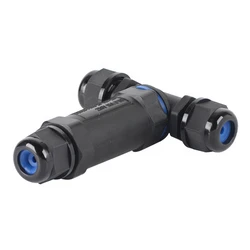 POWERTECH αδιάβροχος σύνδεσμος καλωδίων τροφοδοσίας τύπου ταφ 3pin IP68 μαύρος