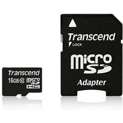 Κάρτα Μνήμης microSDHC Transcend 16GB Class 10 + SD-Adapter