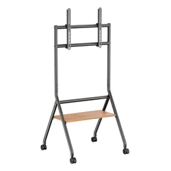 Βάση Τηλεόρασης Brateck Δαπέδου Ttf13E-46Fw Για 37-86" Έως 80Kg, Με Ράφι & Ροδάκια