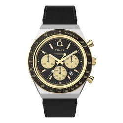 Timex Ανδρικό Αναλογικό Ρολόι 42mm TW2W64300 - Μαύρο Δερμάτινο Λουράκι