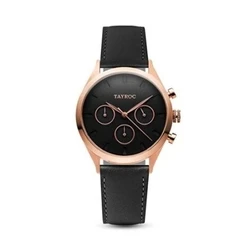 Γυναικείο Ρολόι Tayroc Ty56 (36mm) Δερμάτινο Λουράκι Μαύρο