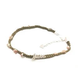 Γυναικείο Κολιέ Guess Ufn40907 (33-38cm) από Ατσάλι / Textile Green And Pink