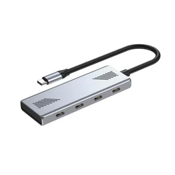 GEMBIRD Διανομέας USB Type C 4 θυρών USB 3.2 Gen 2 Ασημί