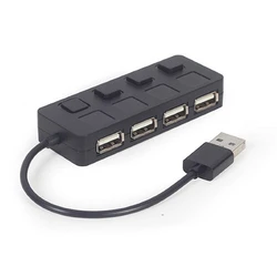 USB Hub Gembird 4-PORT USB 2.0 With SWITCHES Black