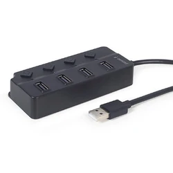 USB Hub Gembird USB 2.0 4-PORT With SWITCHES Black