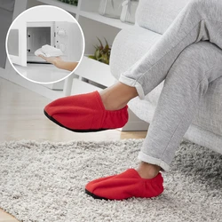 InnovaGoods Microwavable Slippers Red