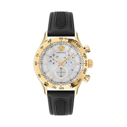 Ανδρικό Ρολόι Versace Ve2U00222 (44mm) Δερμάτινο Λουράκι Μαύρο