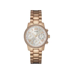 Γυναικείο Ρολόι Guess W0623L2 (36,5mm) Μεταλλικό Μπρασελέ Ροζ