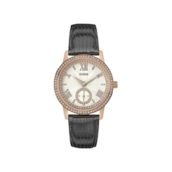 Γυναικείο Ρολόι Guess W0642L3 (39mm) Δερμάτινο Λουράκι Ασημί