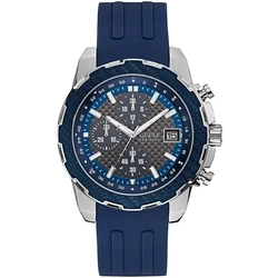 Ανδρικό Ρολόι Guess W1047G2 (46mm) Καουτσούκ Λουράκι Μπλε