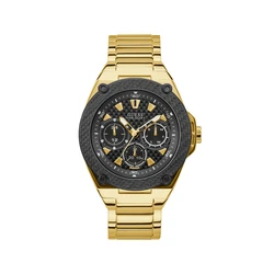 Ανδρικό Ρολόι Guess W1305G2 (45mm) Μεταλλικό Μπρασελέ Χρυσό