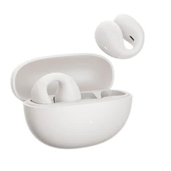 Bluetooth Handsfree Qcy Crossky C10 White TPU Earclip, IPX5 Noise Reduction BT 5.4 30h