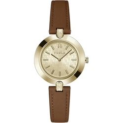 Γυναικείο Ρολόι Furla Ww00002002L2 (30mm) Δερμάτινο Λουράκι Καφέ