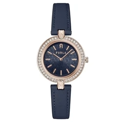 Γυναικείο Ρολόι Furla Ww00002006L3 (34mm) Δερμάτινο Λουράκι Μπλε