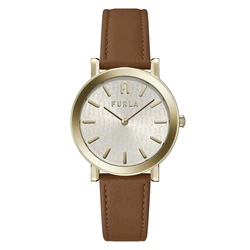Γυναικείο Ρολόι Furla Ww00003002L2 (38mm) Δερμάτινο Λουράκι Καφέ