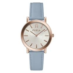 Γυναικείο Ρολόι Furla Ww00003005L3 (38mm) Δερμάτινο Λουράκι Μπλε