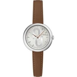 Γυναικείο Ρολόι Furla Ww00005001L1 (32mm) Δερμάτινο Λουράκι Καφέ