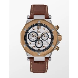 Ανδρικό Ρολόι GC X72035G1S (43,0mm) Δερμάτινο Λουράκι Καφέ