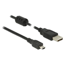 Καλώδιo USB DeLOCK 3m, 2.0-A/2.0 Mini-B A Mini-B Black
