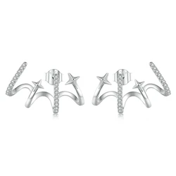 BAMOER Σκουλαρίκια Καρφωτά YIE223 με Κυβική Ζιρκόνια Ασήμι 925