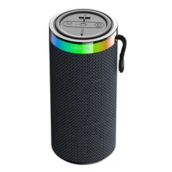 USAMS φορητό ηχείο YX018 με LED φωτισμό, 2x5W, Bluetooth, 1500mAh, μαύρο